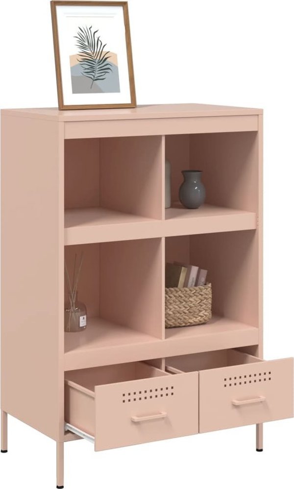 vidaXL Ντουλάπι, ροζ, 68x39x101,5 εκ., από χάλυβα