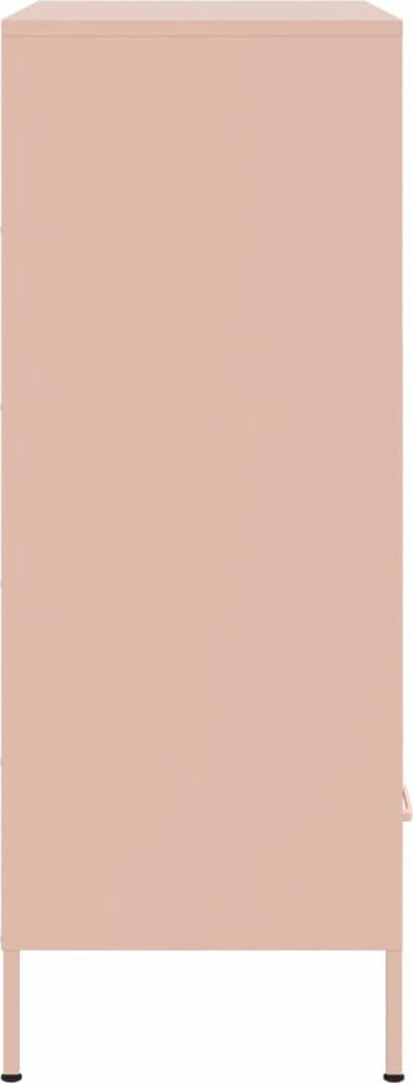 vidaXL Ντουλάπι, ροζ, 68x39x101,5 εκ., από χάλυβα