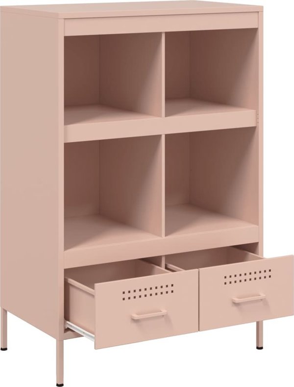 vidaXL Ντουλάπι, ροζ, 68x39x101,5 εκ., από χάλυβα