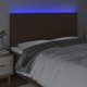 vidaXL Φωτιζόμενη κεφαλαρία κρεβατιού με LED, σκούρο καφέ, 160x5x118/128 εκ., ύφασμα