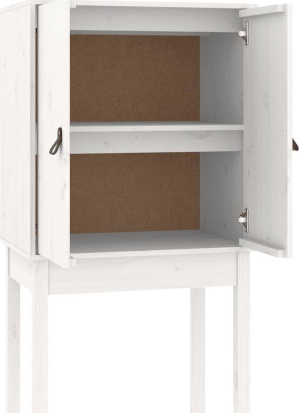 vidaXL Ντουλάπι, Λευκό, 60x40x120 εκ., Μασίφ Ξύλο Πεύκου