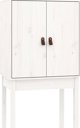 vidaXL Ντουλάπι, Λευκό, 60x40x120 εκ., Μασίφ Ξύλο Πεύκου