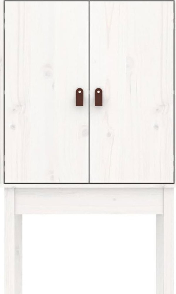 vidaXL Ντουλάπι, Λευκό, 60x40x120 εκ., Μασίφ Ξύλο Πεύκου
