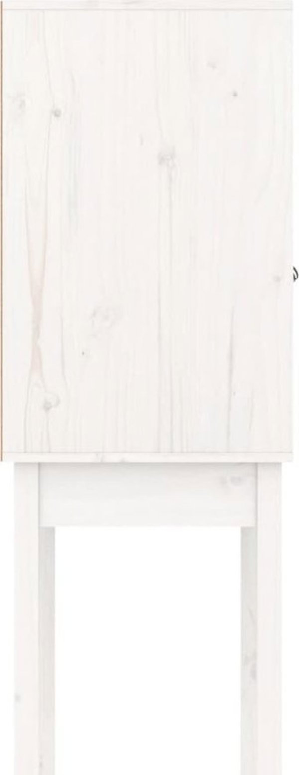 vidaXL Ντουλάπι, Λευκό, 60x40x120 εκ., Μασίφ Ξύλο Πεύκου