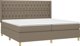 vidaXL Κρεβάτι Κοντινεντάλ με Στρώμα, Taupe, 200x200 εκ, Ύφασμα