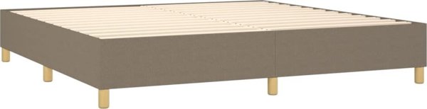 vidaXL Κρεβάτι Κοντινεντάλ με Στρώμα, Taupe, 200x200 εκ, Ύφασμα