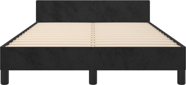 vidaXL Rama κρεβατιού με κεφαλάρι, μαύρο, 120x200 εκ., βελούδο