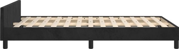 vidaXL Rama κρεβατιού με κεφαλάρι, μαύρο, 120x200 εκ., βελούδο