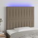 vidaXL Κεφαλάρι για κρεβάτι με LED, taupe, 80x5x118/128 cm, ύφασμα