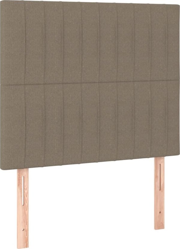 vidaXL Κεφαλάρι για κρεβάτι με LED, taupe, 80x5x118/128 cm, ύφασμα