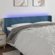 vidaXL Κεφαλάρι κρεβατιού με LED, σκούρο μπλε, 183x16x78/88 εκ., βελούδο