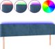 vidaXL Κεφαλάρι κρεβατιού με LED, σκούρο μπλε, 183x16x78/88 εκ., βελούδο