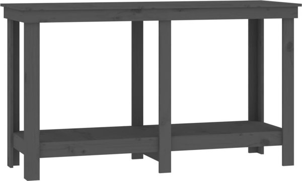 vidaXL Πάγκος εργασίας γκρι 140x50x80 εκ., φυσικό πεύκο