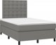 vidaXL Κρεβάτι Continental με Στρώμα, Σκούρο Γκρι Ύφασμα, 120 x 200 cm