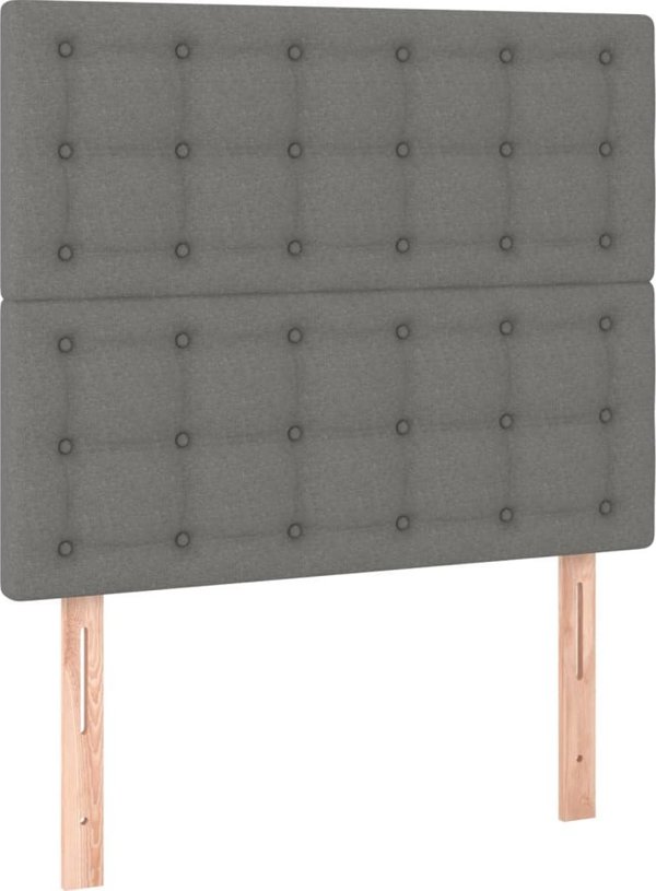 vidaXL Κρεβάτι Continental με Στρώμα, Σκούρο Γκρι Ύφασμα, 120 x 200 cm