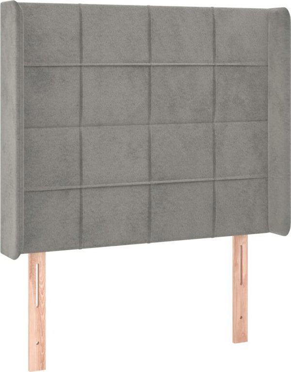 vidaXL Κεφαλάρι uszak, ανοιχτό γκρι, 103x16x118/128 cm, βελούδο