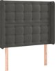 vidaXL Zaglowek do lozka z LED, ciemnoszary, 83x16x118/128 cm, aksamit