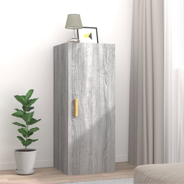 vidaXL Επιτοίχια ντουλάπα, γκρι δρυς Σονομα, 34,5x34x90 εκ.