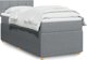 vidaXL Κρεβάτι Continental με στρώμα, ανοιχτό γκρι, ύφασμα, 100x200 cm