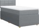 vidaXL Κρεβάτι Continental με στρώμα, ανοιχτό γκρι, ύφασμα, 100x200 cm