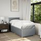 vidaXL Κρεβάτι Continental με στρώμα, ανοιχτό γκρι, ύφασμα, 100x200 cm