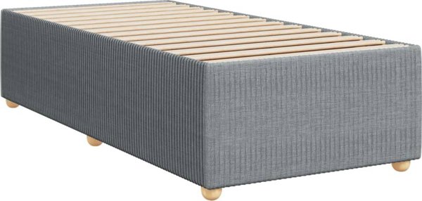 vidaXL Κρεβάτι Continental με στρώμα, ανοιχτό γκρι, ύφασμα, 100x200 cm