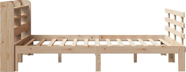 vidaXL Rama κρεβατιού με προσκέφαλο, 140x190 cm, μασίφ πεύκο