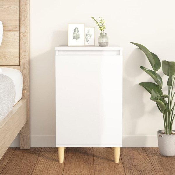 vidaXL Κομοδίνο υψηλής γυαλάδας σε λευκό, 40x35x70 εκ.