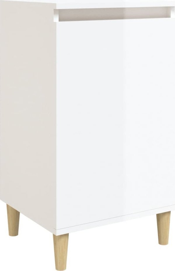 vidaXL Κομοδίνο υψηλής γυαλάδας σε λευκό, 40x35x70 εκ.