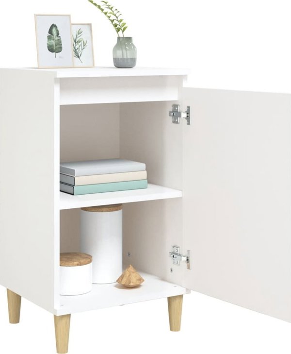 vidaXL Κομοδίνο υψηλής γυαλάδας σε λευκό, 40x35x70 εκ.