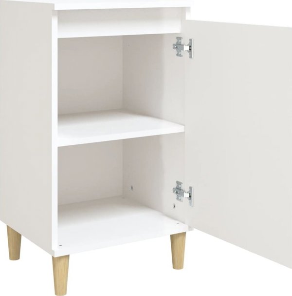 vidaXL Κομοδίνο υψηλής γυαλάδας σε λευκό, 40x35x70 εκ.