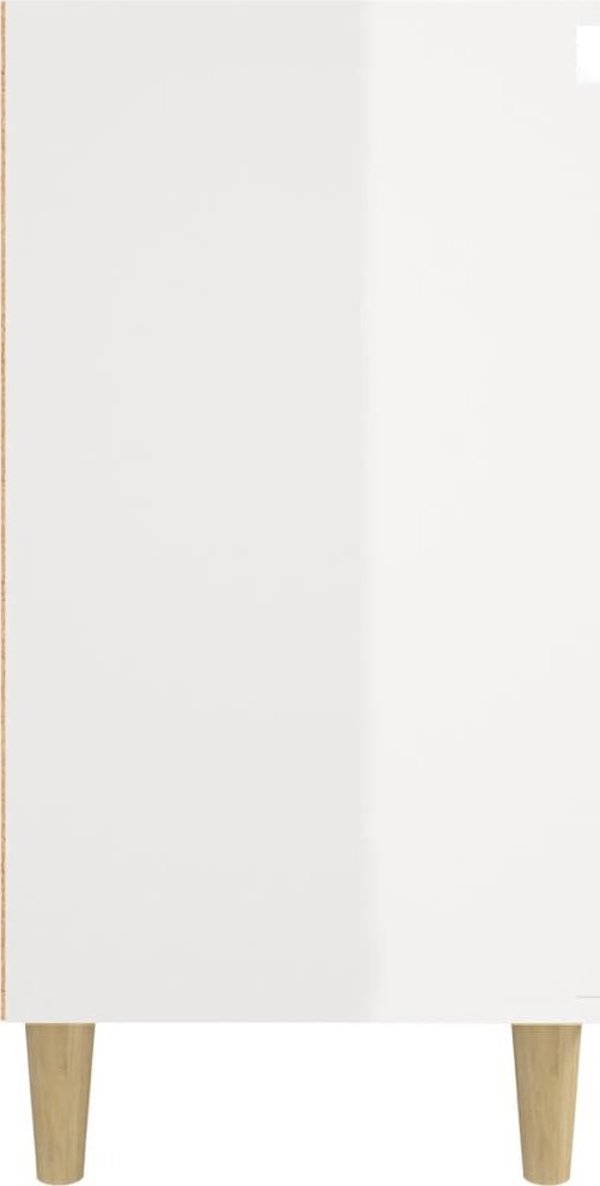 vidaXL Κομοδίνο υψηλής γυαλάδας σε λευκό, 40x35x70 εκ.