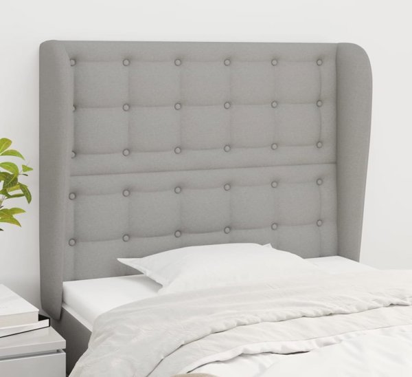 vidaXL Προσκέφαλο Uszak Ανοιχτό Γκρι 93x23x118/128 εκ. Υφασμάτινο