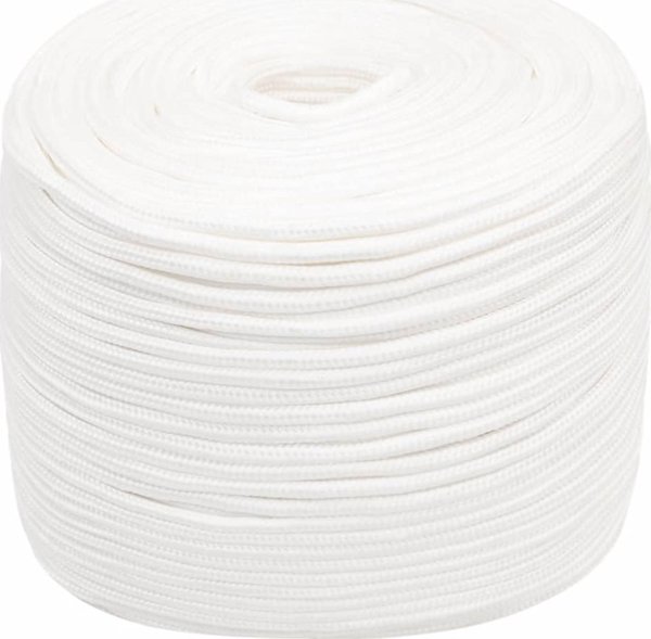 vidaXL Linka ζελάρσκα, λευκή ομοιόμορφη, 10 mm, 250 m, πολυπροπυλένιο