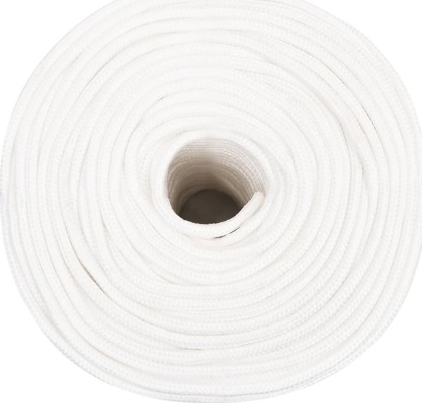 vidaXL Linka ζελάρσκα, λευκή ομοιόμορφη, 10 mm, 250 m, πολυπροπυλένιο