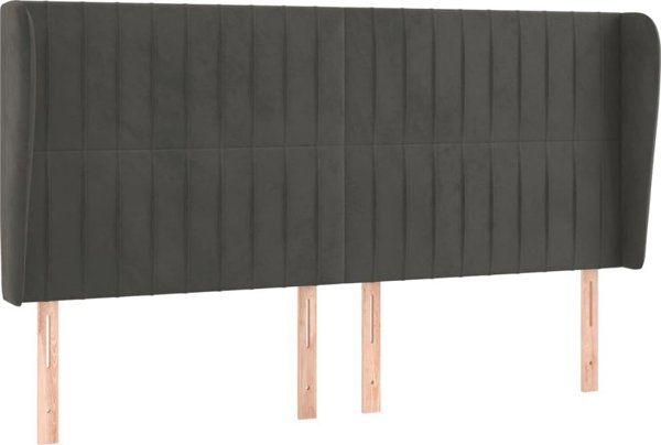vidaXL Zaglohek uszak, ciemnoszary, 183x23x118/128 cm, aksamit