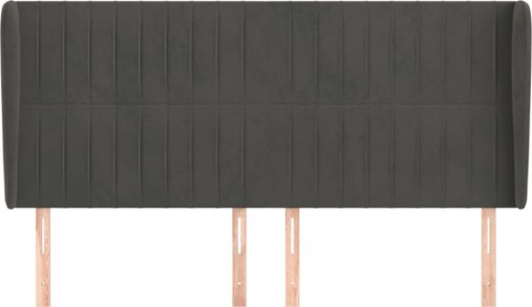 vidaXL Zaglohek uszak, ciemnoszary, 183x23x118/128 cm, aksamit