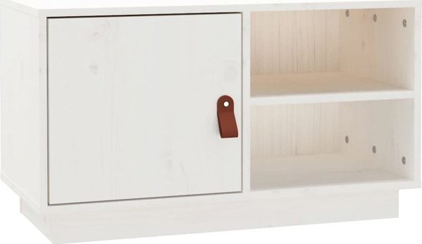 vidaXL Έπιπλο Τηλεόρασης, λευκό, 70x34x40 εκ, μασίφ πεύκο