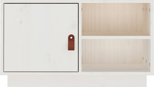vidaXL Έπιπλο Τηλεόρασης, λευκό, 70x34x40 εκ, μασίφ πεύκο