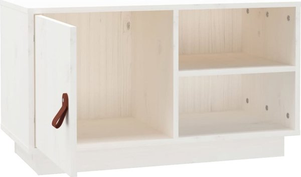 vidaXL Έπιπλο Τηλεόρασης, λευκό, 70x34x40 εκ, μασίφ πεύκο