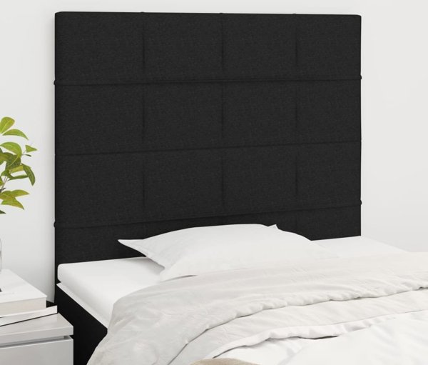 vidaXL Zaglowki do lozka, 2 szt., czarne, 90x5x78/88 cm, tkanina