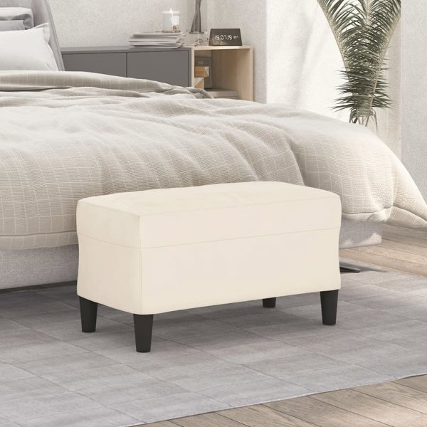 vidaXL Πάγκος κρεμ 70x35x41 εκ., επενδεδυμένος με βελούδο