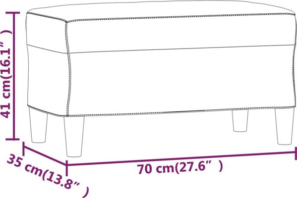 vidaXL Πάγκος κρεμ 70x35x41 εκ., επενδεδυμένος με βελούδο