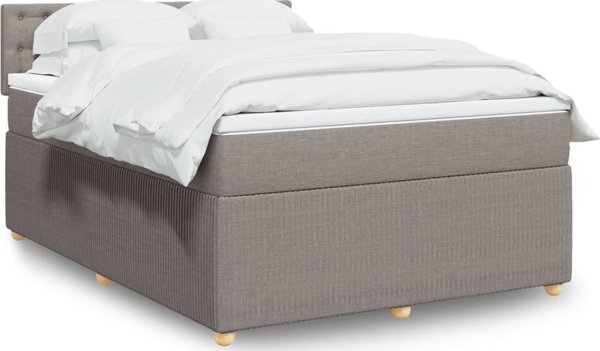 vidaXL Κρεβάτι Continental με στρώμα, ταουπ, ύφασμα, 160x200 cm