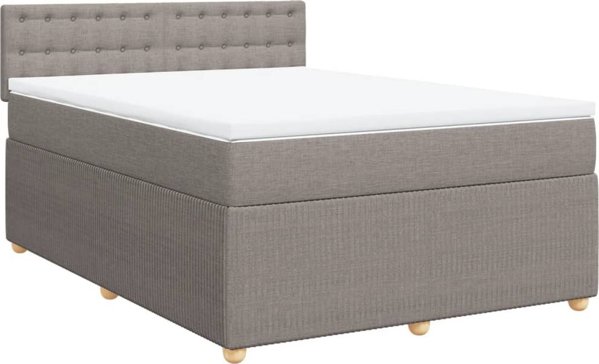 vidaXL Κρεβάτι Continental με στρώμα, ταουπ, ύφασμα, 160x200 cm