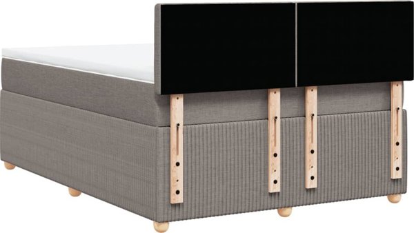 vidaXL Κρεβάτι Continental με στρώμα, ταουπ, ύφασμα, 160x200 cm