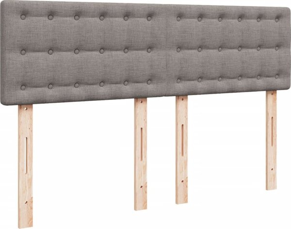 vidaXL Κρεβάτι Continental με στρώμα, ταουπ, ύφασμα, 160x200 cm