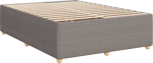 vidaXL Κρεβάτι Continental με στρώμα, ταουπ, ύφασμα, 160x200 cm
