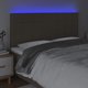 vidaXL Zaglowek do lozka z LED, taupe, 200x5x118/128 cm, tkanina