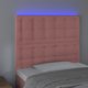 vidaXL Κεφαλάρι Κλίνης με LED, Ροζ, 100x5x118/128 εκ., Βελούδο